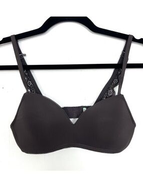 Aerie Real‎ Happy Wireless Dark Brown Bra Bralette 32B